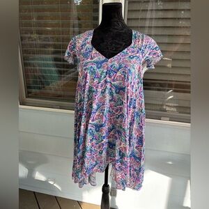 NWT Matilda Jane In The Maze Tunic Cap Flutter Sleeves Paisley Floral Print XL
